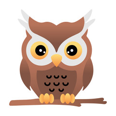 An owl icon designed in flat style 
