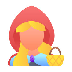Riding hood icon designed in flat style 