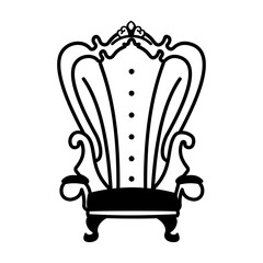An icon of throne in glyph style 