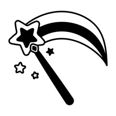 An icon of star want in glyph style 