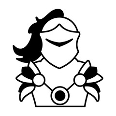 Fototapeta premium A knight designed in glyph style 