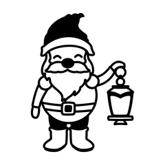 A garden gnome glyph style icon 