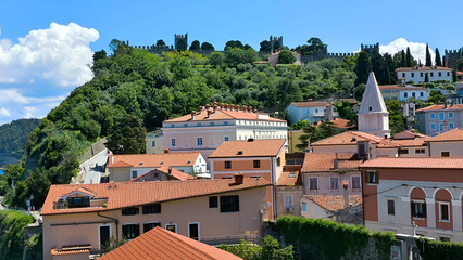 Obraz premium Piran, town in Istria, Slovenia, on sunny spring day