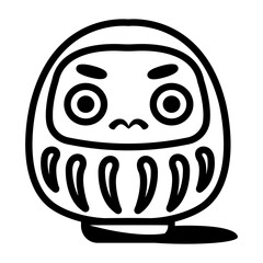 A sketchy icon of daruma doll