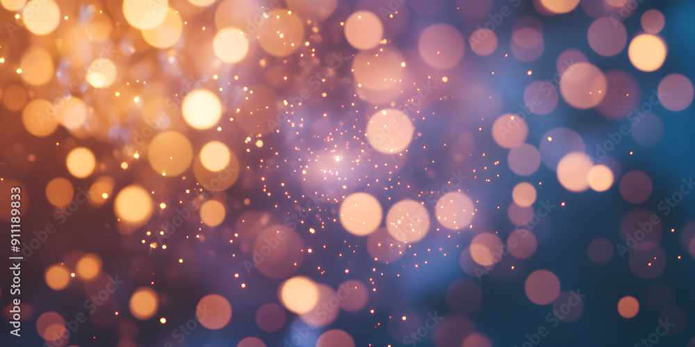 Aufkleber a beautiful display of blurred bokeh lights creates a dreamy and festive atmosphere with warm and co