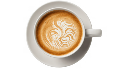 Close-up cup coffee white has saucer around it cup of coffee png