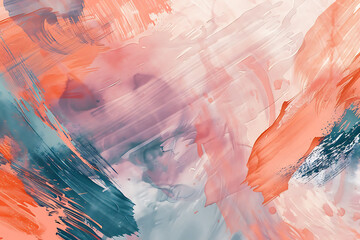 Abstract art with peach and teal brushstrokes, perfect for modern and minimalist design projects. 
