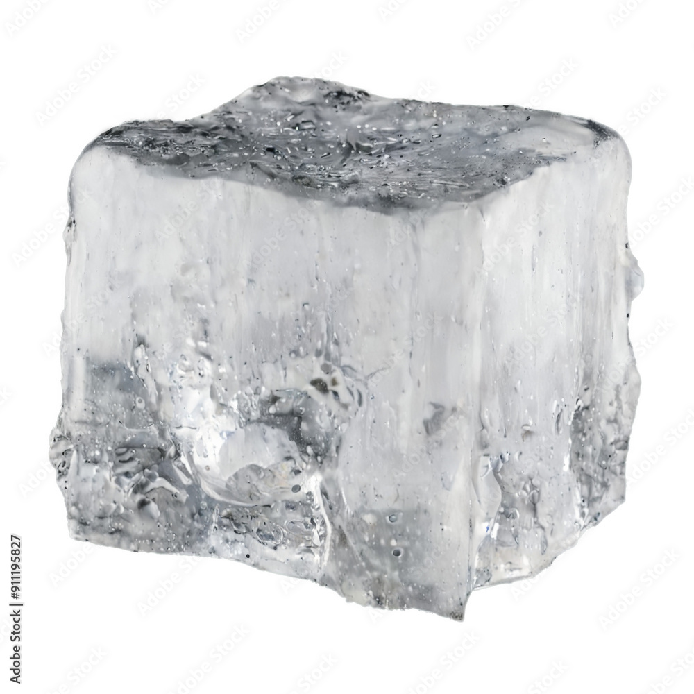 Fototapete 3d rendering ice cube cube made up multiple png one melting ice
