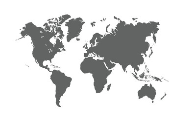 World map isolated on white background. for website layouts, background, education, precise, customizable, Travel worldwide, map silhouette backdrop, earth geography, political, reports.