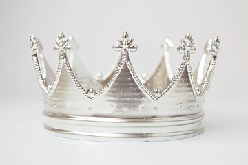 Silver crown isolated on white background.