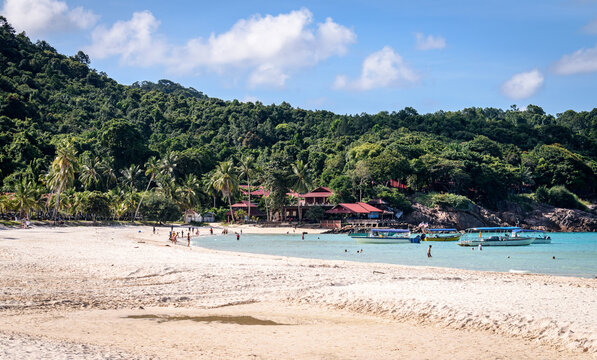 Tropical sandy beach at Palau Redang, Malaysia.