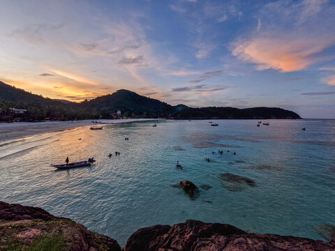 Beach at Palau Redang at sunset.