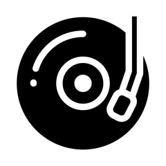 Vinyl Record Icon Element For Design