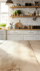 A wide table in the foreground