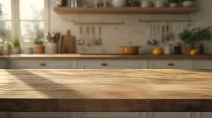 A wide table in the foreground