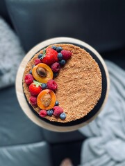 Sweet cake with fruit