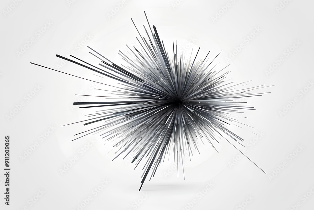 Aufkleber explosive burst of thin, sharp lines radiating from a central point, creating an abstract starburst 