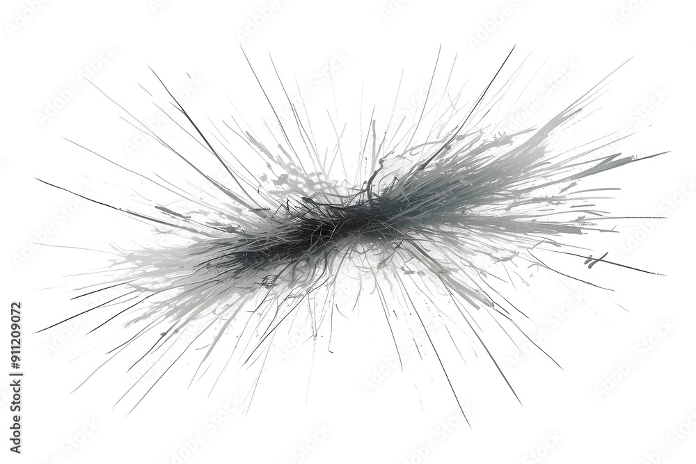 Aufkleber chaotic convergence of lines creating a central mass with a sense of tension and energy, captured in