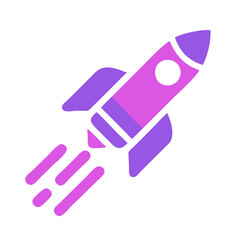 rocket launch icon vector illustration 