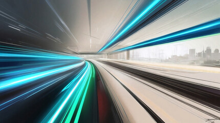 A digital artwork featuring a blurred background