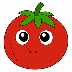 sad tomato with hand led and eye vector illustration 