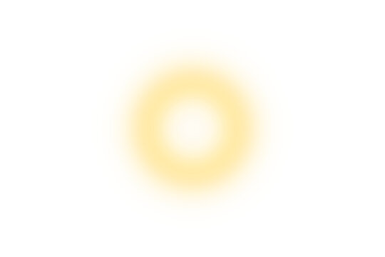 Gold glow starlight isolated on transparent background. Light gradient circle. Sunlight glowing effect. Light beam, Sun rays glowing effect
