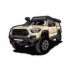 Overland offroad vehicle illustration vector art isolated © bonky