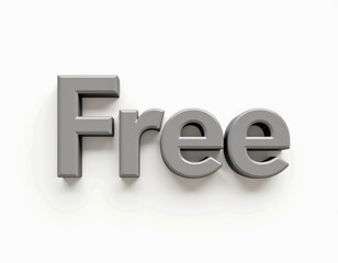 FREE word 3D text lettering design. Typography web banner illustration.