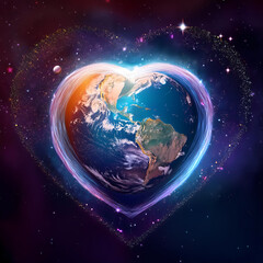 Obraz premium heart in space, cosmic heart 