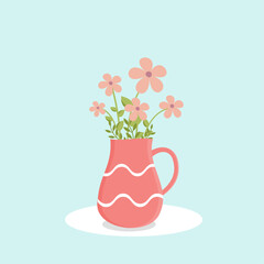 Flower vase vector illustration