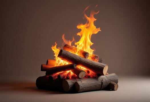 fire places campfire isolated on one color background, ai