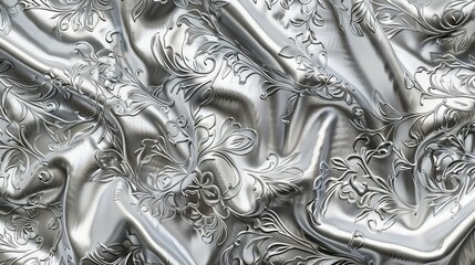 Jacquard, organza and silk for sewing. Cream Color Jacquard Brocade Fabric, 3D Jacquard Yarn Fabric with Floral and Plant. AI generated illustration