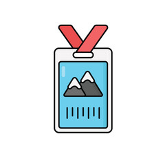 Ski Pass vector icon