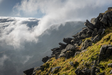 Rocks and clouds in the mountains