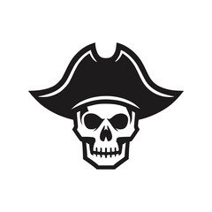 pirate skull modern logo vector illustration template design