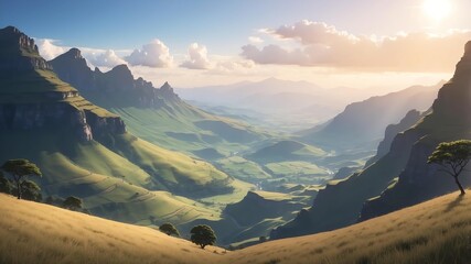 Realistic anime style of an attraction in south africa aesthetic background