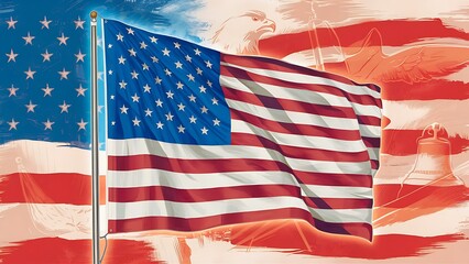 Obraz premium 4th of July, USA Independence Day. Poster, Independence day united states, Happy 4th Of July. Independence day united states flag, united states Independence day, independence day usa