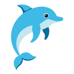Fototapeta premium dolphin, cute animal isolated on white background flat style. Vector illustration