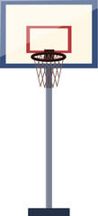 Basketball hoop is standing in a gym, ready for athletes to play a game © nsit0108
