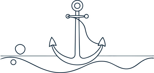 A line with a white anchor and a white ball © Designfly