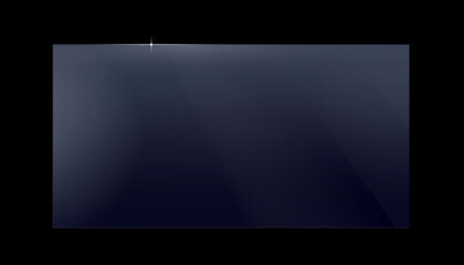 Naklejka premium Rectagle transparent glass with a blue tint, realistic plate. Acrylic or glass texture frame. Png