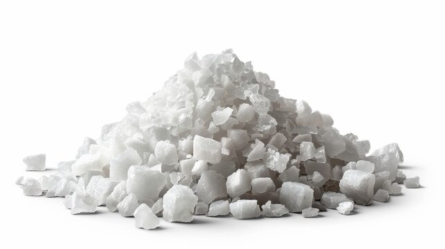 Potassium chloride, 3D illustration, realistic, isolated on white background