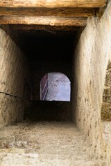  Shlisselburg, Russia, July 7, 2024. View of the stairs descending from the fortress gallery.      ...