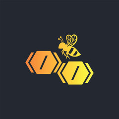 honey bee logo design vector illustration