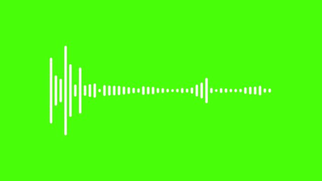 White and black audio visualization green screen, Sound wave animation with black bars background, 
Sound wave motion with green screen,  Line digital minimalist voice and soundtrack.