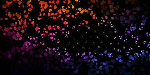 Dark pink, yellow vector background with random forms.