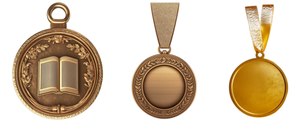 Embossed gold medals