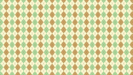 グリーンとブラウンのアーガイルチェック柄の秋の雰囲気の背景