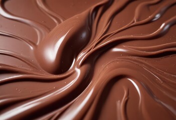 close up of liquid chocolate, ai