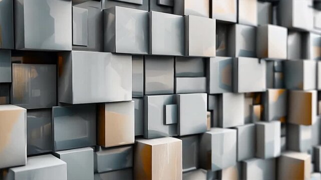 cubes arranged in a random pattern, adding visual interest and depth